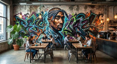 Graffitikunst Rapper-illustratie Achtergrond
