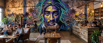 Tupac Shakur-straatgraffitibehang