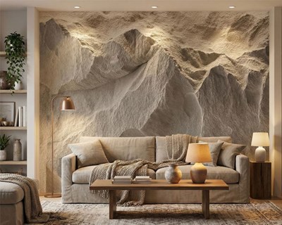 3D-behang met rotsmotief