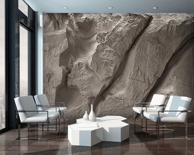 3D-behang met natuursteenlook