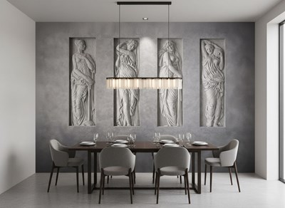 Behang met vrouwelijke beelden in een nis