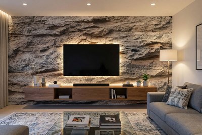 Behang met rotsachtig oppervlak 