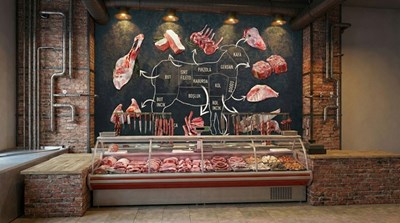 Achtergrond met slachtschema van lamsvlees