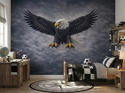 Behang met afbeelding van een vliegende arend