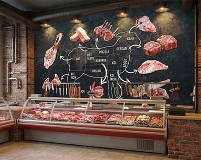 Achtergrond met slachtschema van lamsvlees