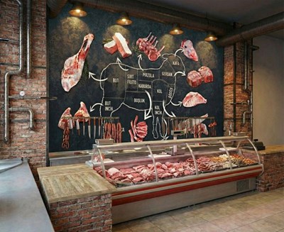 Achtergrond met slachtschema van lamsvlees