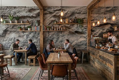 Behang met rotsachtig oppervlak 