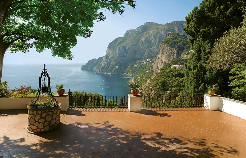 Behang met uitzicht op de Italiaanse kust