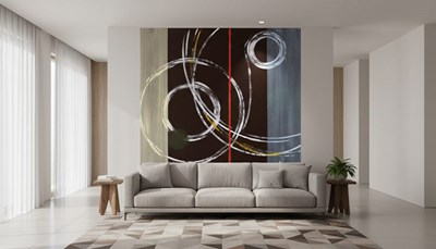Geometrisch abstract schilderij als behang