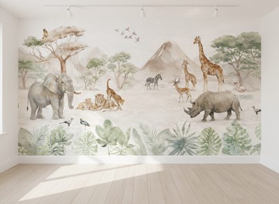 Behang met Afrikaanse wilde dieren