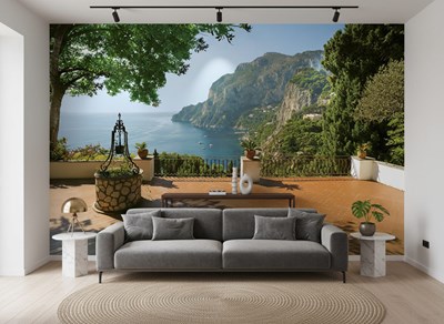 Behang met uitzicht op de Italiaanse kust