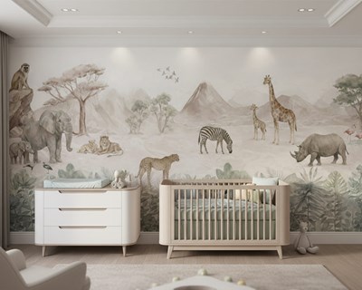 Behang met safaridieren als thema