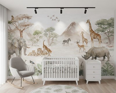 Behang met Afrikaanse wilde dieren