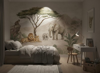 Safari-behang voor de kinderkamer