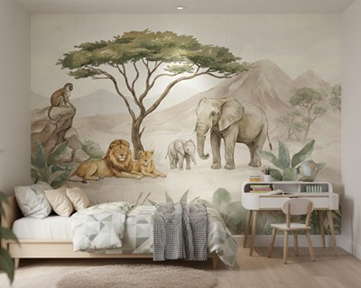 Safari-behang voor de kinderkamer