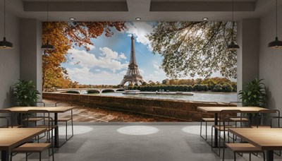Behang met uitzicht op de Eiffeltoren
