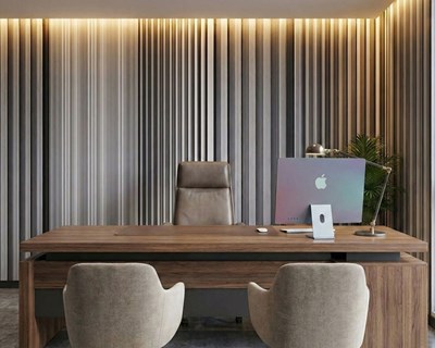 3D-behang met grijs paneelmotief