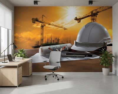 Behang met een bouwthema