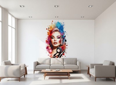 Behang met portret van een mooie vrouw