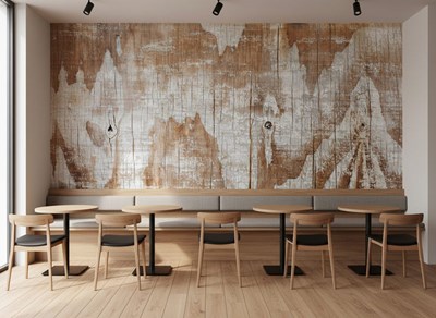 Behang met verouderde houten look