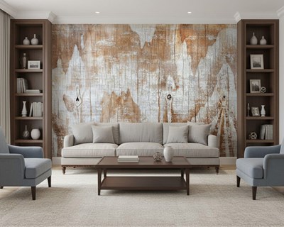 Behang met verouderde houten look