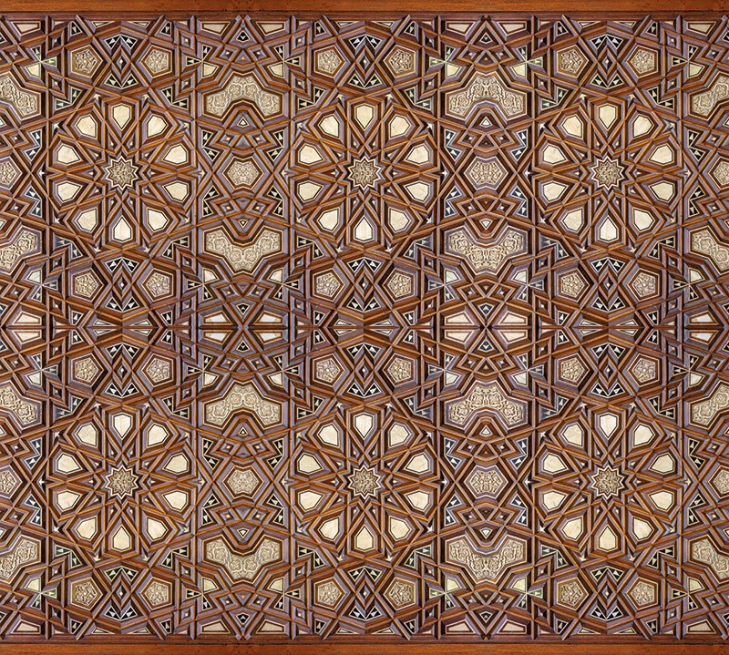 Behang met geometrisch houten patroon