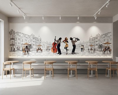 Panoramisch behang met Europese straten