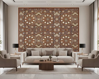 Behang met geometrisch houten patroon