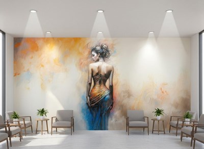 Behang met artistieke vrouwenfiguren
