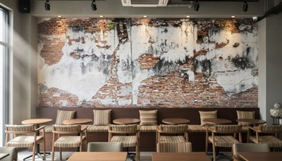 Behang met structuur van pleisterwerk