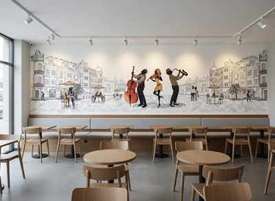 Panoramisch behang met Europese straten